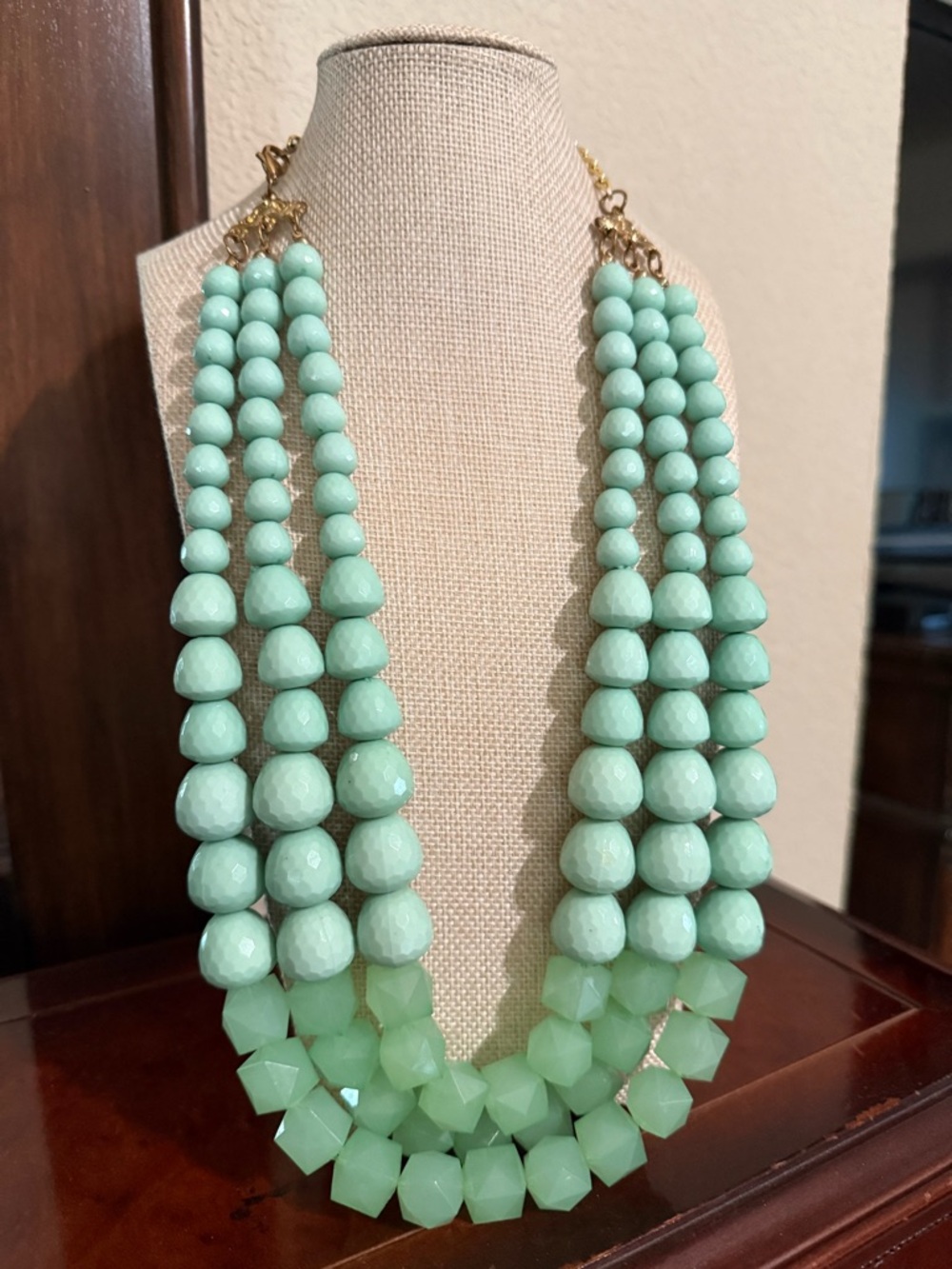 Mint Green Multi-Strand Beaded Necklace - Women Jewelry